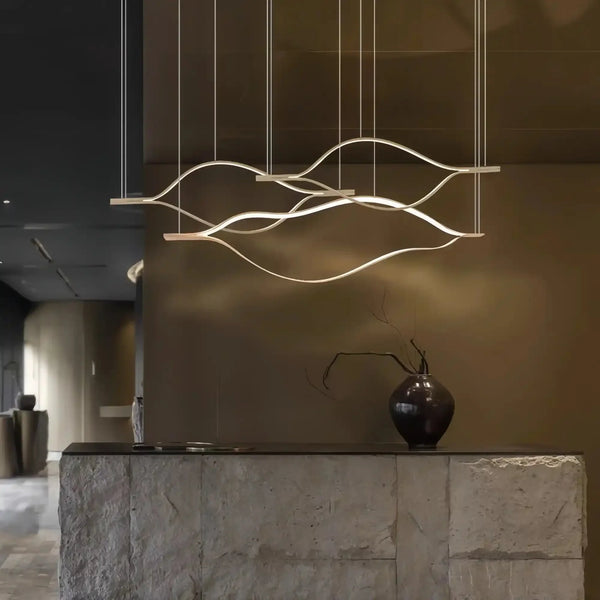 Modern Simple Aluminum Waving Chandelier - Arialamps