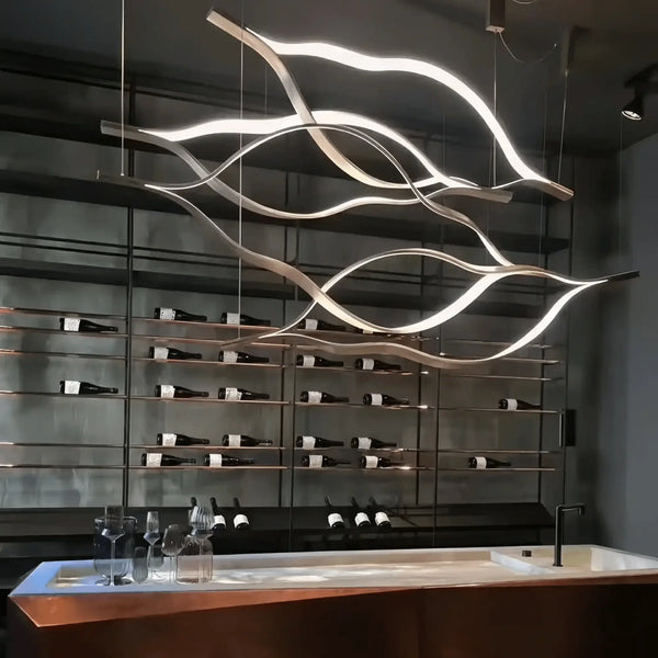 Modern Simple Aluminum Waving Chandelier - Arialamps