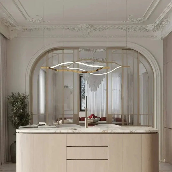 Modern Simple Aluminum Waving Chandelier - Arialamps
