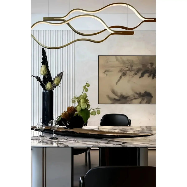 Modern Simple Aluminum Waving Chandelier - Arialamps