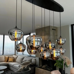 Modern Smoke Gray Glass Lamp Designer Chandelier - Arialamps