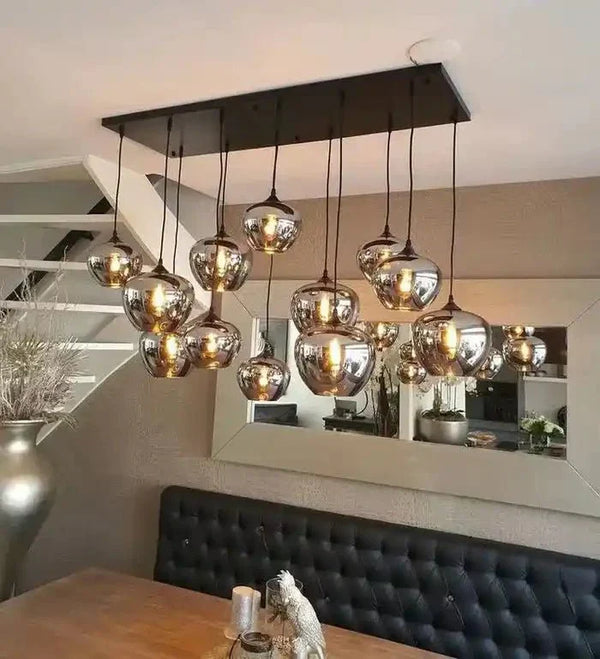 Modern Smoke Gray Glass Lamp Designer Chandelier - Arialamps