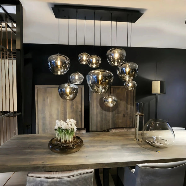 Modern Smoke Gray Glass Lamp Designer Chandelier - Arialamps