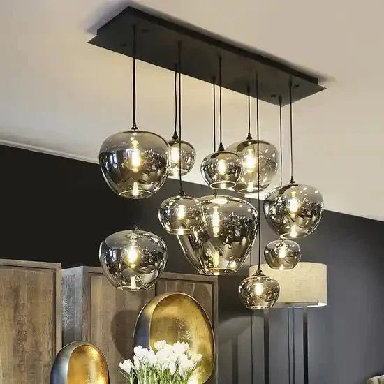 Modern Smoke Gray Glass Lamp Designer Chandelier - Arialamps