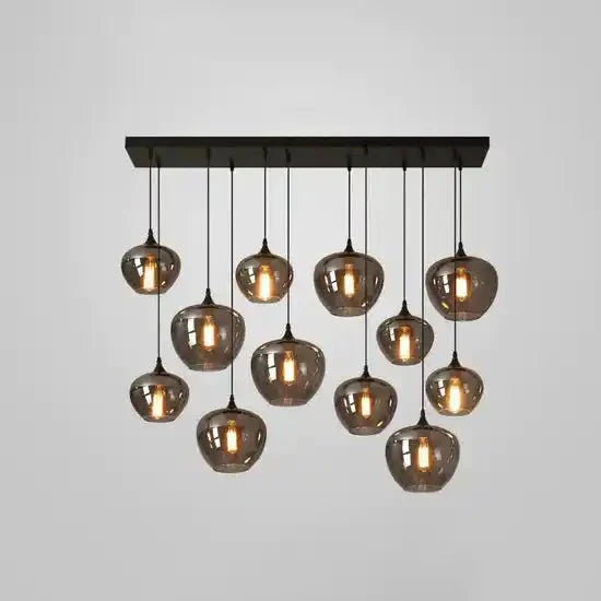 Modern Smoke Gray Glass Lamp Designer Chandelier - Arialamps
