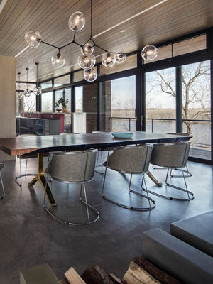 Modern Sputnik Smoky Gray/Amber Glass Branch Chandelier for Kitchen Island/Dining Room-Chandeliers-Arialamps