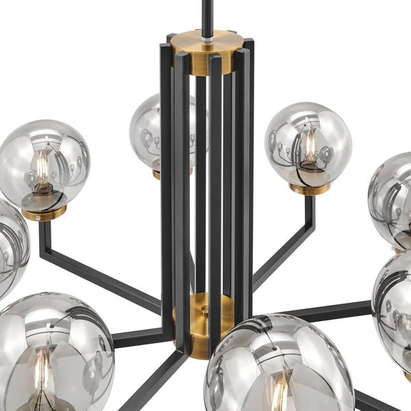 Monachopsis Large Gold & Black Chandelier - Arialamps