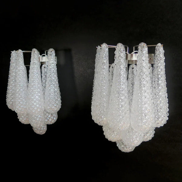 Murano Petals White Wall Light 13.4"-Wall Light-Arialamps