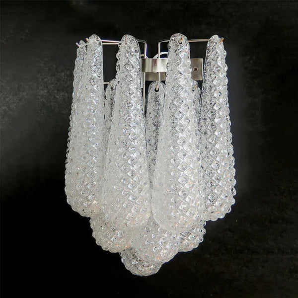 Murano Petals White Wall Light 13.4"-Wall Light-Arialamps