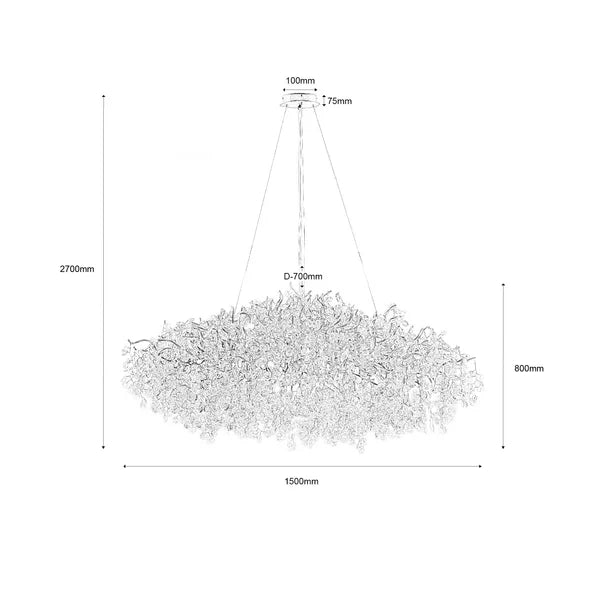 New Modern Light Luxury Branch Crystal Chandelier for Dining /Living Room-Chandeliers-Arialamps