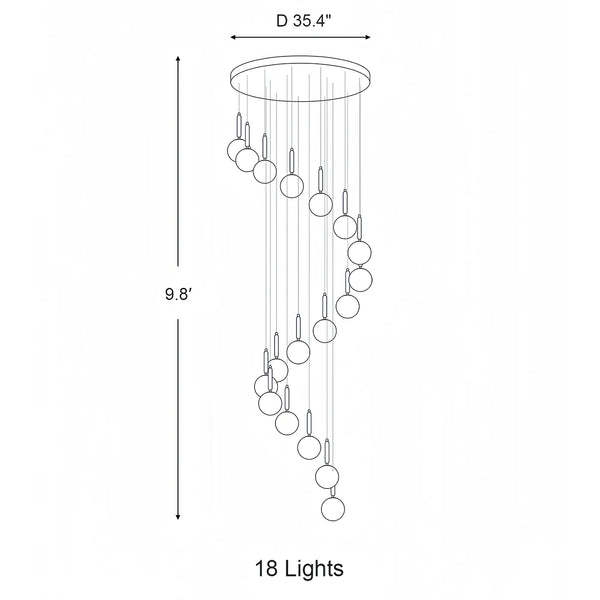Nordic Extra Large Minimalist Long Pendant Light for High Ceiling Staircase-