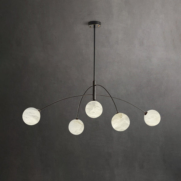 Nordic Postmodern Alabaster Arc Chandelier chandeliers for dining room,chandeliers for stairways,chandeliers for foyer,chandeliers for bedrooms,chandeliers for kitchen,chandeliers for living room Kevinstudiolives Black