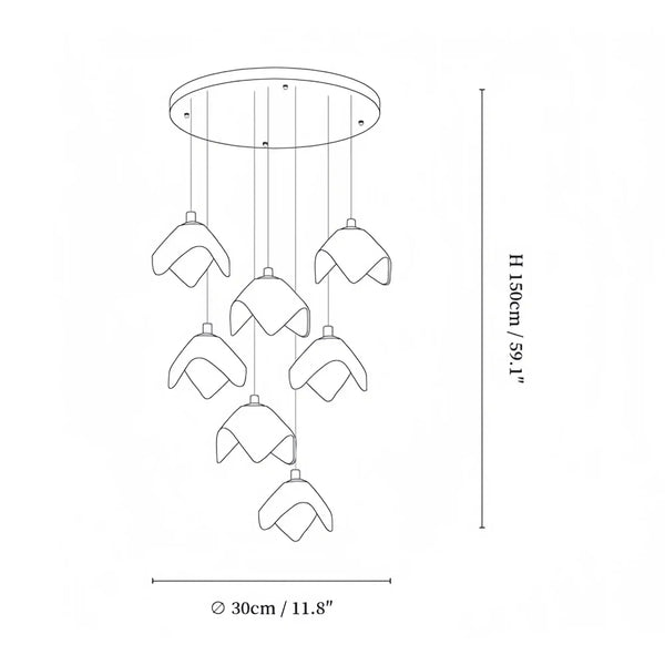 Orlani Bloom Cascade Stairs Chandelier - Arialamps