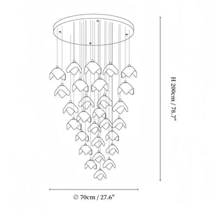 Orlani Bloom Cascade Stairs Chandelier - Arialamps