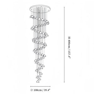 Orlani Bloom Cascade Stairs Chandelier - Arialamps