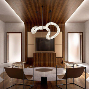 Oslo Infinity Symmetrical Entryway Alabaster Pendant Light-Arialamps