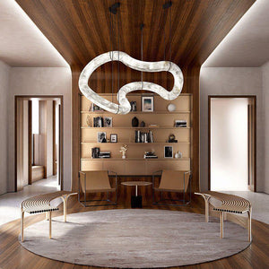 Oslo Infinity Symmetrical Entryway Alabaster Pendant Light-Arialamps