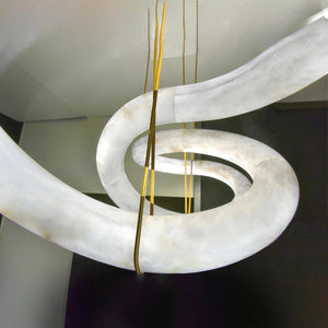 Oslo Infinity Symmetrical Entryway Alabaster Pendant Light-Arialamps
