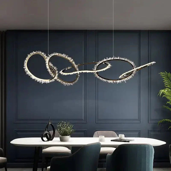 Primary Crystal 5 Rings Chandelier - Arialamps