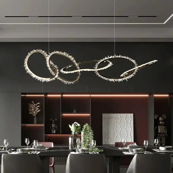 Primary Crystal 5 Rings Chandelier - Arialamps