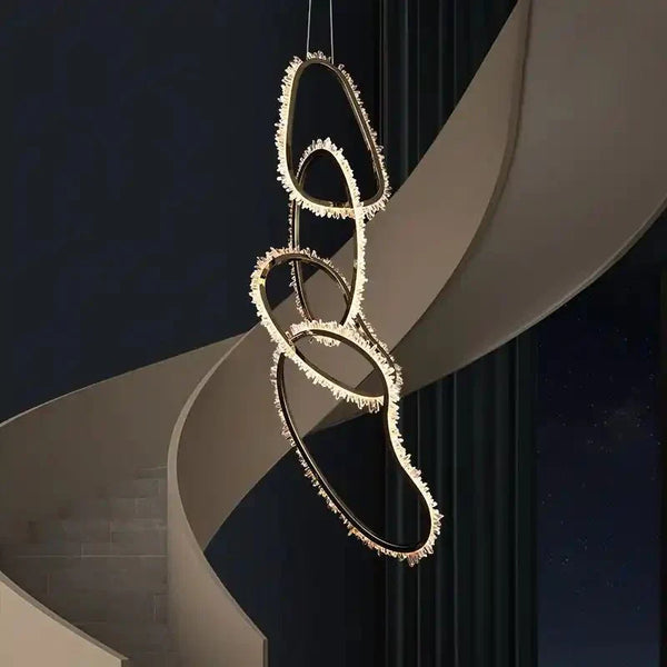 Primary Crystal 5 Rings Chandelier - Arialamps