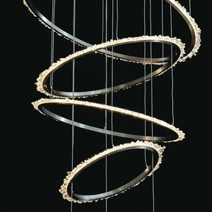 Primary Crystal Multi Rings Chandelier - Arialamps