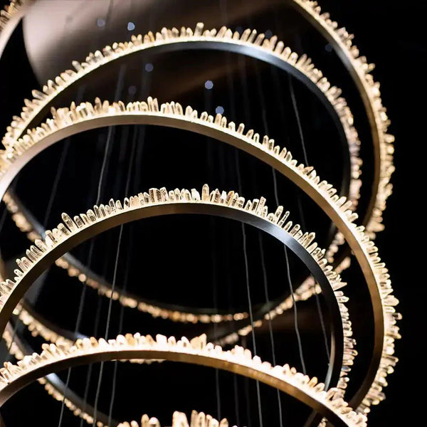 Primary Crystal Multi Rings Chandelier - Arialamps