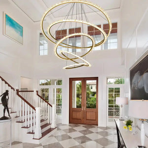 Primary Crystal Multi Rings Chandelier - Arialamps