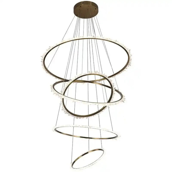 Primary Crystal Multi Rings Chandelier - Arialamps