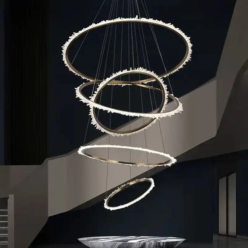 Primary Crystal Multi Rings Chandelier - Arialamps