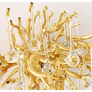 Rain Tree Crystal Teardrop Wall Sconce Gold Diameter 17"-Arialamps