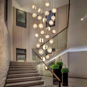 Reina Crystal Long Chandelier - Arialamps