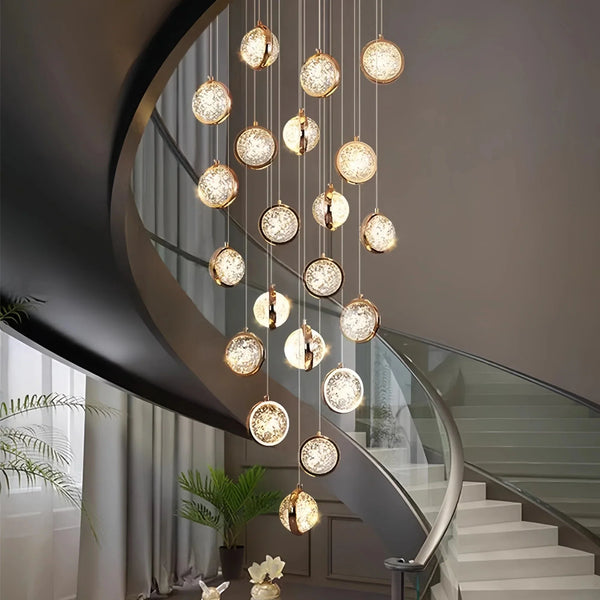 Reina Crystal Long Chandelier - Arialamps
