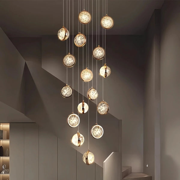 Reina Crystal Long Chandelier - Arialamps