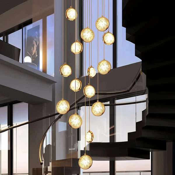 Reina Crystal Long Chandelier - Arialamps