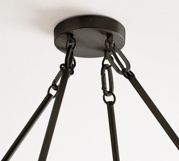 Remington Iron Round Ceiling-Mounted Chandelier (50")