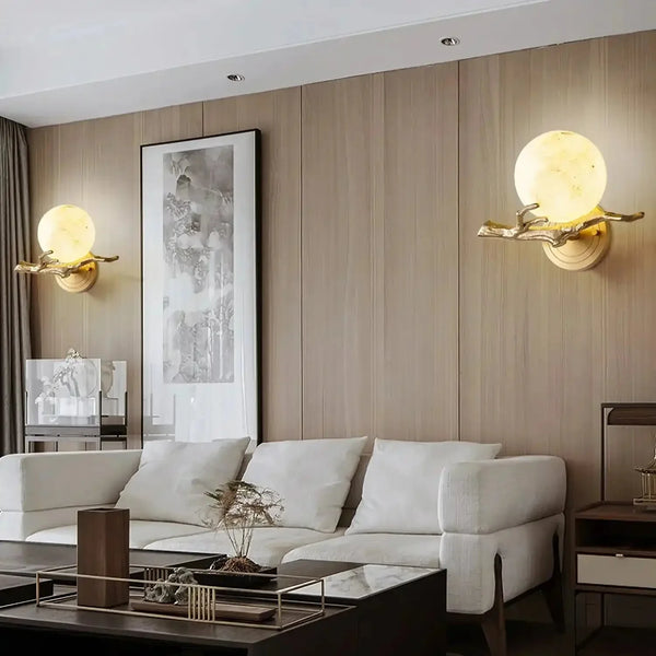 Retro Twigs Alabaster Wall Lamp - Arialamps