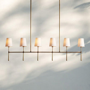 Rhodas Linear Chandelier-6-Light-Brass-
