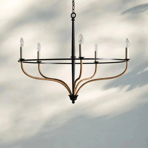 Rosalind Rattan Chandelier in Black - Arialamps