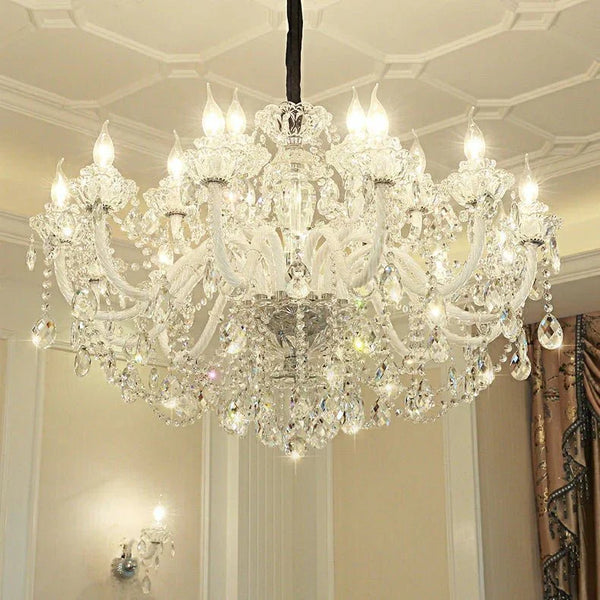 Rustic Antique European Candle Crystal Chandelier Popular Farmhouse Ceiling Light Fixture For Living Room - Arialamps