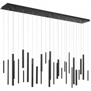 Santana Modern Linear Multi Light Pendant for Kitchen Island-70.75"L x 8.75"W x 1.25"H-Black-