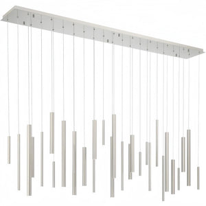 Santana Modern Linear Multi Light Pendant for Kitchen Island-70.75"L x 8.75"W x 1.25"H-Satin Nickel-