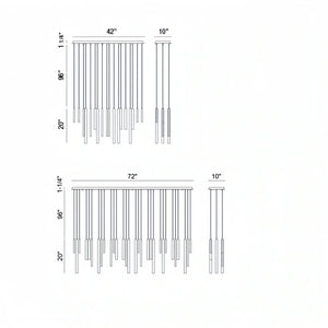 Santana Modern Linear Multi Light Pendant for Kitchen Island-