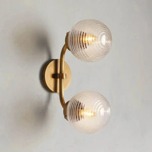 Sayre Linear Glass Globe Two Head Wall Sconce - Arialamps