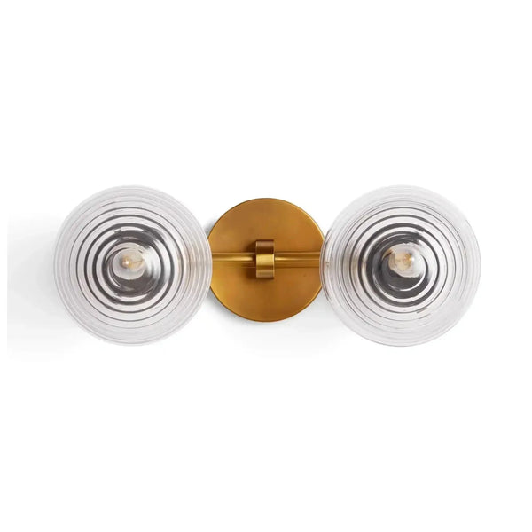 Sayre Linear Glass Globe Two Head Wall Sconce - Arialamps