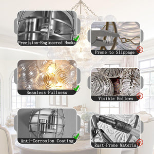 Silver 16.9" Swirl Glass Wall Sconce with E12 LED Bulbs