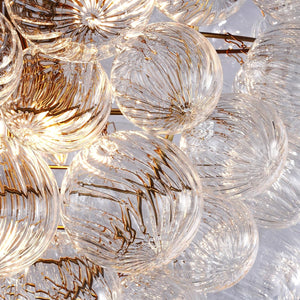 Silver 16.9" Swirl Glass Wall Sconce with E12 LED Bulbs