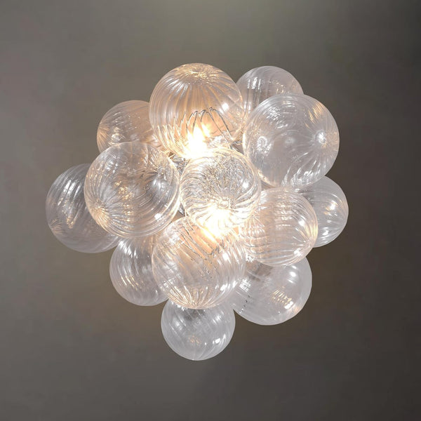 Silver 16.9" Swirl Glass Wall Sconce with E12 LED Bulbs