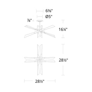 Solitude LED Semi Flush Mount Ceiling Light - Arialamps