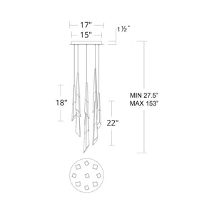 Solitude Round LED Multi Chandelier - Arialamps